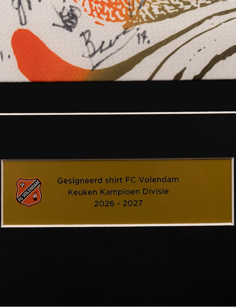 Ingelijst en gesigneerd uitshirt FC Volendam 2026-2027